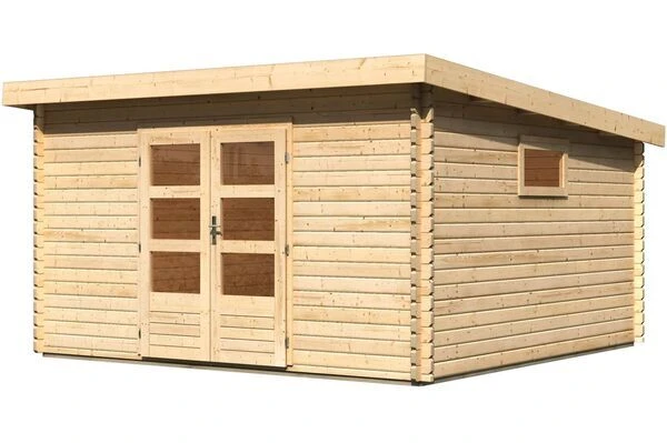 KARIBU Blockbohlenhaus Trittau 6, Fichtenholz Ca. 40 Mm, Pultdach, 4 KARIBU Blockbohlenhaus Trittau 6, Fichtenholz Ca. 40 Mm, Pultdach, – Bild 2