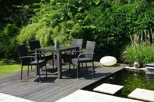 Ploß Rocking Basic Stapelstuhl, Grau/braun-meliert, Polyrattan, 56 X 64 X 92 Cm, Inkl. Polster 5 Ploß Rocking Basic Stapelstuhl, Grau/braun-meliert, Polyrattan, 56 X 64 X 92 Cm, Inkl. Polster – Bild 3