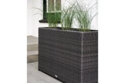 Ploß Rocking Pflanzgefäß, Grau/braun-meliert, Polyrattan, 113x40x70 Cm, Mit 3 Kunststoffeinsätzen -Gartenladen 2 20158.jpg