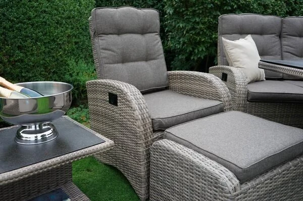 Ploß Rabida Comfort Dining / Lounge Sessel, Champagner-meliert, Polyrattan, 73x85x112 Cm, Verstellbar 4 Ploß Rabida Comfort Dining / Lounge Sessel, Champagner-meliert, Polyrattan, 73x85x112 Cm, Verstellbar – Bild 2