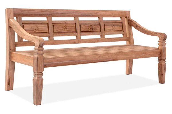 OUTFLEXX Bank, Natur, Recycled FSC®-Teak, 180x70x85cm, Aufwändig Gestaltet, Mit Armlehnen 4 OUTFLEXX Bank, Natur, Recycled FSC®-Teak, 180x70x85cm, Aufwändig Gestaltet, Mit Armlehnen – Bild 2