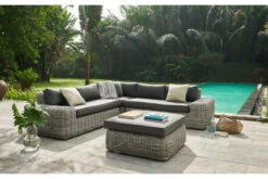 OUTFLEXX Ecklounge, White Faded Grey, Polyrattan, 6 Personen, Inkl. Tisch/Hocker 90 X 90 Cm Und Polster Aus Olefin In Anthrazit -Gartenladen 2 20790.jpg