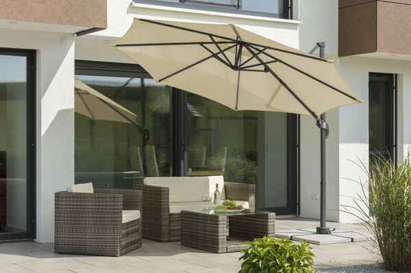 Schneider® SCHNEIDER Rhodos Junior Ampelschirm, Natur, Rund, Ø 300 Cm 4 Schneider® SCHNEIDER Rhodos Junior Ampelschirm, Natur, Rund, Ø 300 Cm – Bild 2