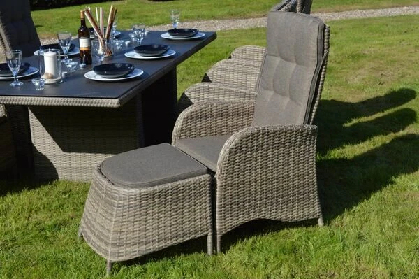 Ploß Rabida Dining Sessel, Champagner-meliert, Polyrattan, Verstellbar, Mit Fußhocker 5 Ploß Rabida Dining Sessel, Champagner-meliert, Polyrattan, Verstellbar, Mit Fußhocker – Bild 3