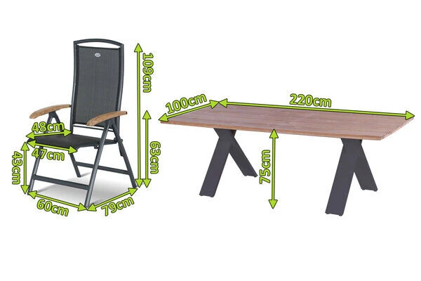 HARTMAN Xanadu / Raffaelo Sitzgruppe, Xerix/anthrazit, Alu/Teakholz, 8 Multipos, 220x100cm 4 HARTMAN Xanadu / Raffaelo Sitzgruppe, Xerix/anthrazit, Alu/Teakholz, 8 Multipos, 220x100cm – Bild 2