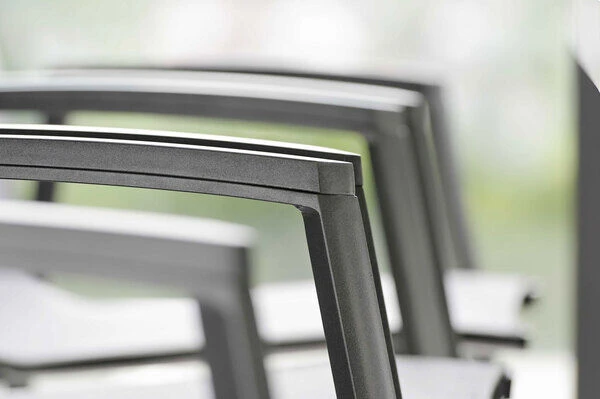 STERN New Top Stapelsessel, Anthrazit/karbon, Aluminium/Textil, 65x57x89 Cm, Pulverbeschichtet, Stapelbar 4 STERN New Top Stapelsessel, Anthrazit/karbon, Aluminium/Textil, 65x57x89 Cm, Pulverbeschichtet, Stapelbar – Bild 2