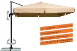 Schneider® SCHNEIDER Rhodos Ampelschirm, Natur, Quadratisch, 300 X 300 Cm -Gartenladen 2 2652 1.jpg