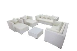 OUTFLEXX Loungemöbel-Set, Weiß, Polyrattan, Für 9 Personen, Inkl. Kaffeetisch, Wasserfeste Kissenbox 10 OUTFLEXX Loungemöbel-Set, Weiß, Polyrattan, Für 9 Personen, Inkl. Kaffeetisch, Wasserfeste Kissenbox -Gartenladen 2 7173 BOX B.jpg
