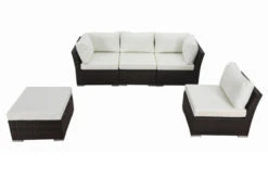 OUTFLEXX Loungemöbel-Set, Braun Marmoriert, Polyrattan, Für 5 Personen, Wasserfeste Kissenbox -Gartenladen 2 7759 BOX A.jpg