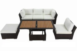 OUTFLEXX Loungemöbel-Set, Braun Marmoriert, Polyrattan, Inkl. Loungetisch, Für 5 Personen, Wasserfeste Kissenbox 19 OUTFLEXX Loungemöbel-Set, Braun Marmoriert, Polyrattan, Inkl. Loungetisch, Für 5 Personen, Wasserfeste Kissenbox -Gartenladen 2 7759 BOX D.jpg