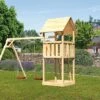 KARIBU Lotti Spielturm, Naturbelassen, Nordische Fichte, 107x107x291cm, Mit Doppelschaukel -Gartenladen 30399 2 01.jpg