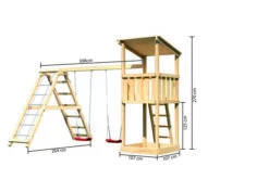 KARIBU Anna Turm, Naturbelassen, Nordische Fichte, 415x264x270cm, Mit Gerüst Und Doppelschaukel -Gartenladen 30406 3 05.jpg