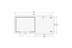 KARIBU Gartenhaus Kerko 4, Terragrau, Fichtenholz 19mm, 609 X 217 X 211 Cm, Flachdach, Anbau 2,8m Mit Rückwand -Gartenladen 30547 4 06.jpg