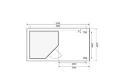 KARIBU Gartenhaus Schwandorf 5, Naturbelassen, Fichtenholz 19mm, 530 X 246 X 218 Cm, Flachdach, Anbau 2,8m Mit Rückwand -Gartenladen 30551 3 06.jpg