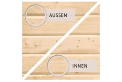 KARIBU Gartenhaus Kandern3 , Naturbelassen, Fichtenholz 28mm, 522,5 X 244 X 222 Cm, Pultdach, Anbau 2,35m Mit Rückwand -Gartenladen 30555 1 04.jpg