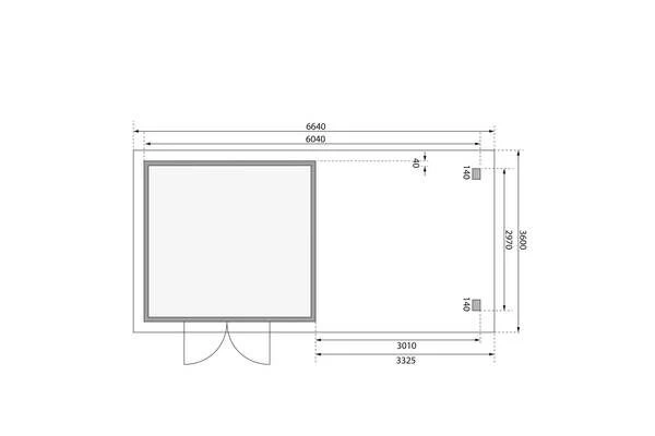KARIBU Gartenhaus Northeim 3, Naturbelassen, Fichtenholz 40mm, 664 X 309 X 229 Cm, Pultdach, Anbau 3m Mit Rückwand 8 KARIBU Gartenhaus Northeim 3, Naturbelassen, Fichtenholz 40mm, 664 X 309 X 229 Cm, Pultdach, Anbau 3m Mit Rückwand – Bild 6