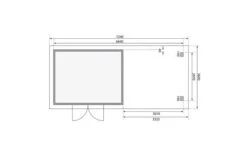 KARIBU Gartenhaus Northeim 4, Naturbelassen, Fichtenholz 40mm, 724 X 309 X 229 Cm, Pultdach, Anbau 3m Mit Rückwand -Gartenladen 30561 3 07.jpg