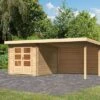 KARIBU Gartenhaus Bastrup4 , Naturbelassen, Fichtenholz 28mm, 554,5 X 297 X 222 Cm, Pultdach, Anbau 3m Mit Rückwand 1 KARIBU Gartenhaus Bastrup4 , Naturbelassen, Fichtenholz 28mm, 554,5 X 297 X 222 Cm, Pultdach, Anbau 3m Mit Rückwand -Gartenladen 30566 5 01.jpg