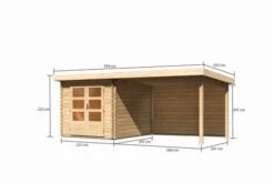 KARIBU Gartenhaus Bastrup4 , Naturbelassen, Fichtenholz 28mm, 554,5 X 297 X 222 Cm, Pultdach, Anbau 3m Mit Rückwand -Gartenladen 30566 5 05.jpg