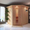 KARIBU Siirin Sauna , Naturbelassen, Fichte, 210x184x202 Cm, Eckeinstieg, Energiespartür U. Kranz,Ofen 4,5 KW Ext. Strg. Easy -Gartenladen 30684 2 01.jpg