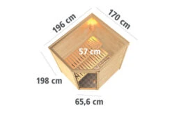 KARIBU Mia Sauna , Naturbelassen, Fichte, 196x170x198 Cm, BronzierteTür, Ofen 4,5 KW Bio Ext. Strg. Easy -Gartenladen 30751 3 05.jpg