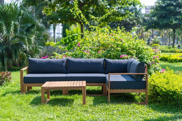 OUTFLEXX Ecklounge, Dunkelgrau, FSC-Akazienholz/Textil, Für 5 Personen, Inkl. Tisch Und Polster 4 OUTFLEXX Ecklounge, Dunkelgrau, FSC-Akazienholz/Textil, Für 5 Personen, Inkl. Tisch Und Polster – Bild 2