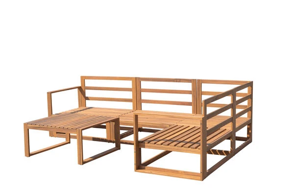 OUTFLEXX Ecklounge, Dunkelgrau, FSC-Akazienholz/Textil, Für 5 Personen, Inkl. Tisch Und Polster 9 OUTFLEXX Ecklounge, Dunkelgrau, FSC-Akazienholz/Textil, Für 5 Personen, Inkl. Tisch Und Polster – Bild 7