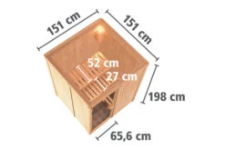 KARIBU Norin Sauna, Naturbelassen, Fichte, 151 X 151 X 198 Cm, Fronteinstieg, Energiespartür Mit Ofen 4,5 KW Ext. Strg. Easy -Gartenladen 30907 2 05.jpg