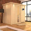 KARIBU Bodin Sauna, Naturbelassen, Fichte, 210 X 165 X 202 Cm, Fronteinstieg, Mit Energiespartür Und Kranz SETmit Ofen 4,5 KW Ext. Strg. Easy 2 KARIBU Bodin Sauna, Naturbelassen, Fichte, 210 X 165 X 202 Cm, Fronteinstieg, Mit Energiespartür Und Kranz SETmit Ofen 4,5 KW Ext. Strg. Easy -Gartenladen 30924 5 01.jpg