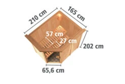 KARIBU Carin Sauna, Naturbelassen, Fichte, 210 X 165 X 202 Cm, Eckeinstieg,mit Bronzierter Tür Und Kranz SETmit Ofen 4,5 KW Bio Ext. Strg. 18 KARIBU Carin Sauna, Naturbelassen, Fichte, 210 X 165 X 202 Cm, Eckeinstieg,mit Bronzierter Tür Und Kranz SETmit Ofen 4,5 KW Bio Ext. Strg. -Gartenladen 30929 6 05.jpg