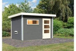 KARIBU Skrollan 1 Saunahaus, Terragrau, Fichte, 336 X 196 X 195 Cm, Fronteinstieg, Mit Moderner Tür SET Mit Fenster -Gartenladen 30941 1 03.jpg