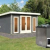 KARIBU Mainburg 3 Saunahaus, Terragrau, Fichte, 369x369x229 Cm, SET B Mit Doppelflügeltür, Vorraum Und 9 KW Bio-Ofen -Gartenladen 31322 6 01.jpg