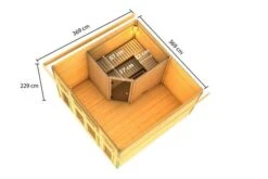 KARIBU Mainburg 3 Saunahaus, Terragrau, Fichte, 369x369x229 Cm, SET B Mit Doppelflügeltür, Vorraum Und 9 KW Bio-Ofen -Gartenladen 31322 6 05.jpg