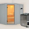 KARIBU Siirin Sauna, Lichtgrau, Fichte, 196x170x198 Cm, Inkl. Eckeinstieg, Ganzglastür Und 4,5 KW Bio-Ofen Ext. Strg. 1 KARIBU Siirin Sauna, Lichtgrau, Fichte, 196x170x198 Cm, Inkl. Eckeinstieg, Ganzglastür Und 4,5 KW Bio-Ofen Ext. Strg. -Gartenladen 31330 4 01.jpg