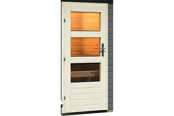 KARIBU Pelle Saunahaus, Terragrau, Fichte, 231x231x227 Cm, Mit 9 KW Bio-Ofen Ext. Steuerung 5 KARIBU Pelle Saunahaus, Terragrau, Fichte, 231x231x227 Cm, Mit 9 KW Bio-Ofen Ext. Steuerung – Bild 3