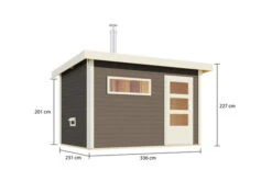 KARIBU Skrollan 2 Saunahaus, Terragrau, Fichte, 336x231x227 Cm, Moderne Tür & Holzofen Inkl. Schornstein -Gartenladen 31399 6 05.jpg