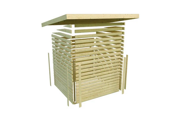 KARIBU Hygge Saunahaus, Terragrau, Fichte, 508x276x221 Cm Mit Holzofen, Inkl. Drei Liegen 11 KARIBU Hygge Saunahaus, Terragrau, Fichte, 508x276x221 Cm Mit Holzofen, Inkl. Drei Liegen – Bild 9