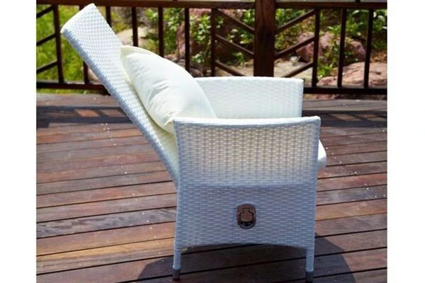 OUTFLEXX 2er-Set Sessel, Weiß, Polyrattan, Lehne Beliebig Verstellbar, Inkl. Kissen 8 OUTFLEXX 2er-Set Sessel, Weiß, Polyrattan, Lehne Beliebig Verstellbar, Inkl. Kissen – Bild 6