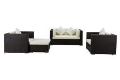 OUTFLEXX Loungemöbel-Set, 5 Personen, Braun, Polyrattan, Wasserfeste Kissenbox -Gartenladen 3 1298 BOX A.jpg