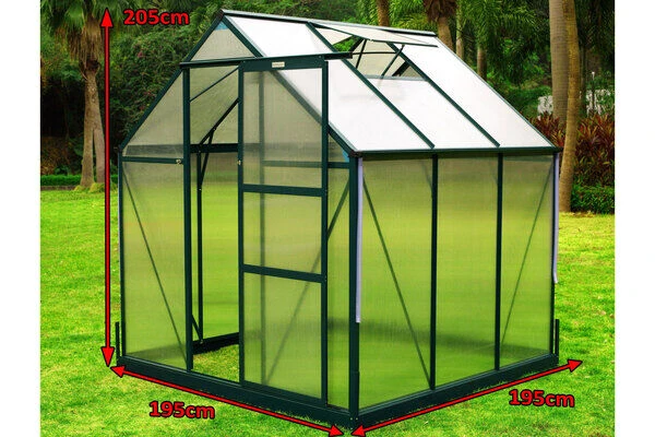 OUTFLEXX Gewächshaus, Grün, Alu/Polycarbonat, 4mm, Inkl. Fundament, Pulverb. 195 X 195 X 205 Cm 5 OUTFLEXX Gewächshaus, Grün, Alu/Polycarbonat, 4mm, Inkl. Fundament, Pulverb. 195 X 195 X 205 Cm – Bild 3