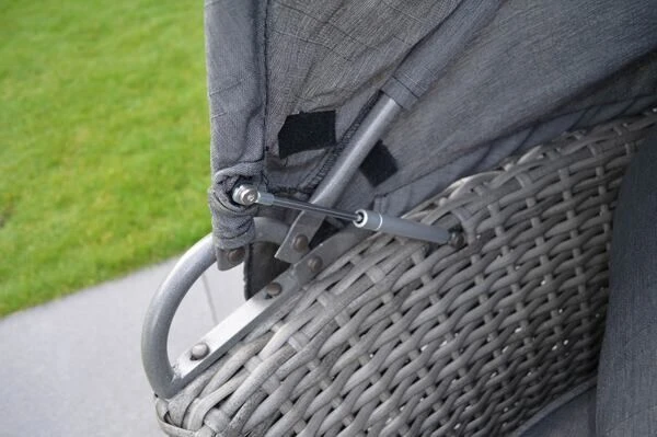 OUTFLEXX Sonneninsel, Grau, Polyrattan, Halbrund, 193 X 104 X 74 Cm, Hocker Drehbar, Dach Klappbar 5 OUTFLEXX Sonneninsel, Grau, Polyrattan, Halbrund, 193 X 104 X 74 Cm, Hocker Drehbar, Dach Klappbar – Bild 3