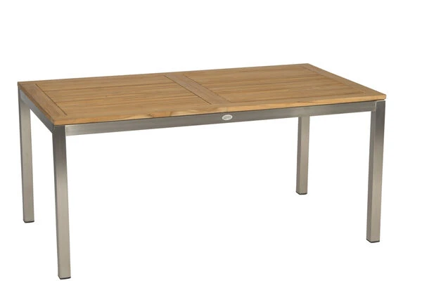 STERN Cardiff Esstischgarnitur, Taupe/grau, Edelstahl/Textil, 162/220 X 90 Cm, 6 Pers., FSC-Teakholz 5 STERN Cardiff Esstischgarnitur, Taupe/grau, Edelstahl/Textil, 162/220 X 90 Cm, 6 Pers., FSC-Teakholz – Bild 3