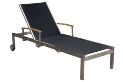 OUTFLEXX Sonnenliegen-Set, Schwarz, Edelstahl/FSC-Teak, 195,5x74x35cm, Mit Armlehnen, Inkl. Beistelltisch 45x45cm -Gartenladen 3 16545.jpg