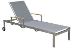 OUTFLEXX Sonnenliegen-Set, Silber, Edelstahl/FSC-Teak, 195,5x74x35cm, Mit Armlehnen, Inkl. Beistelltisch 45x45cm -Gartenladen 3 16546.jpg