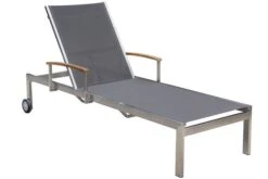 OUTFLEXX Sonnenliegen-Set, Taupe, Edelstahl/FSC-Teak, 195,5x74x35cm, Mit Armlehnen, Inkl. Beistelltisch 45x45cm -Gartenladen 3 16547.jpg