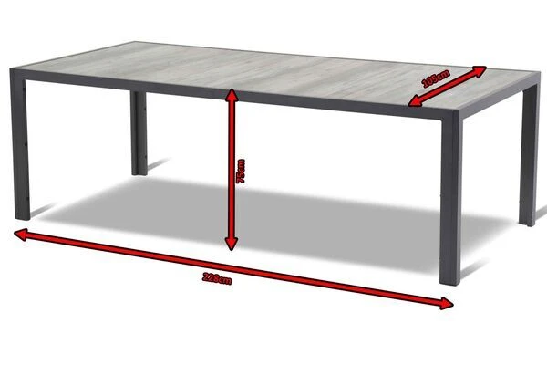 HARTMAN Tanger Esstisch,xerix/grey Wood, Aluminium/Keramik, 228x105cm 5 HARTMAN Tanger Esstisch,xerix/grey Wood, Aluminium/Keramik, 228x105cm – Bild 3