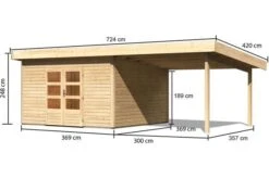 KARIBU Gartenhaus Northeim 5, Fichtenholz 38 Mm, Pultdach -Gartenladen 3 18028 11.jpg