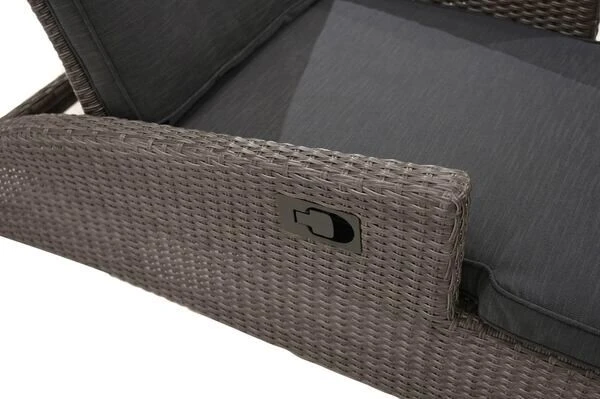 Ploß Rocking Comfort Rollliege, Grau/braun-meliert, Polyrattan, 195x65x42cm, Verstellbar, Hohe Sitzhöhe 5 Ploß Rocking Comfort Rollliege, Grau/braun-meliert, Polyrattan, 195x65x42cm, Verstellbar, Hohe Sitzhöhe – Bild 3