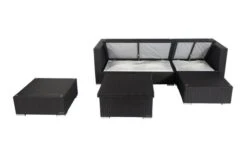 OUTFLEXX Loungemöbel-Set, Schwarz, Polyrattan, 5 Personen, Wasserfeste Kissenbox, Inkl. Loungetisch -Gartenladen 3 18226 BOX D.jpg