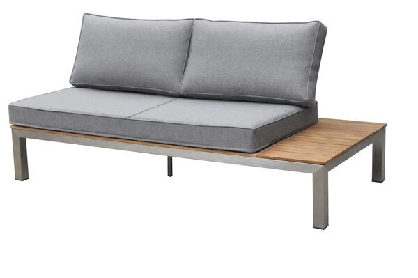 OUTFLEXX 2-Sitzer Sofa, Silber/grau, Edelstahl/FSC-Teakholz/Textil, 168 X 79 X 64 Cm 5 OUTFLEXX 2-Sitzer Sofa, Silber/grau, Edelstahl/FSC-Teakholz/Textil, 168 X 79 X 64 Cm – Bild 3